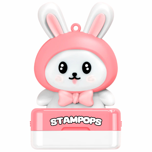 Stampops - Σφραγίδες Ζωάκια με Εξατομικευμένο Όνομα (Λευκό Μελάνι)