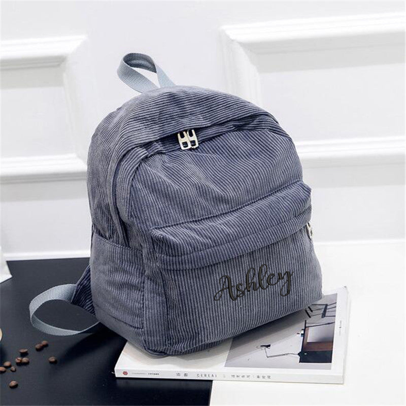 'BagPops' - Κοτλέ Σακίδιο Πλάτης (Backpack) με Εξατομικευμένο Όνομα